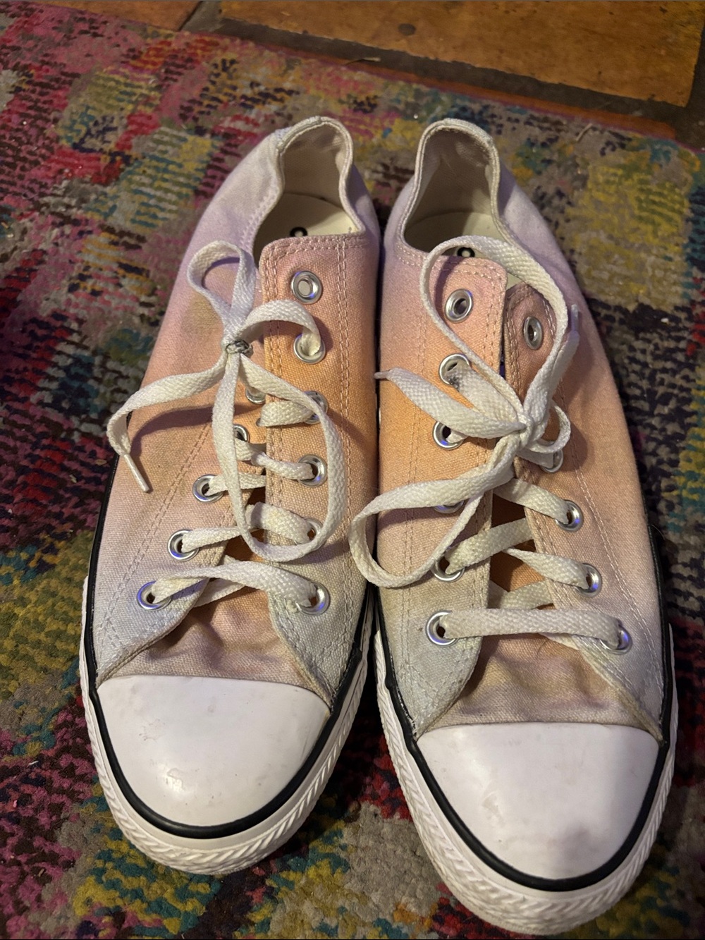 Converse Women's Low-Top Canvas Sneakers in Pastel Pink Ombre